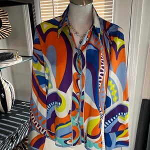 Zara Mulit Colored Blouse Satin Small